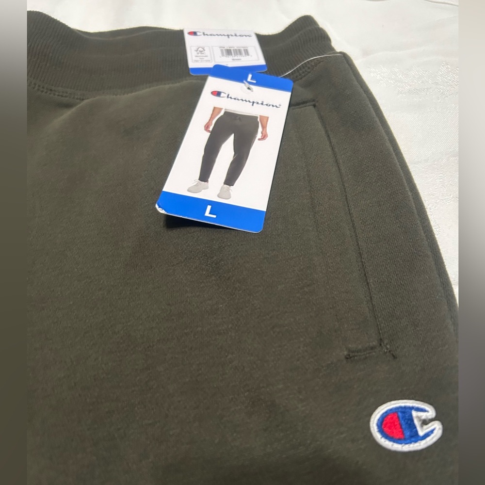 Champions mens fleece lined straight leg sweatpants green size L NWT - Picture 2 of 5